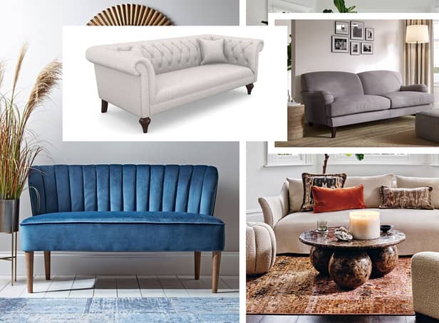 <p>Sofas UK 2022 velvet leather budget couch </p>