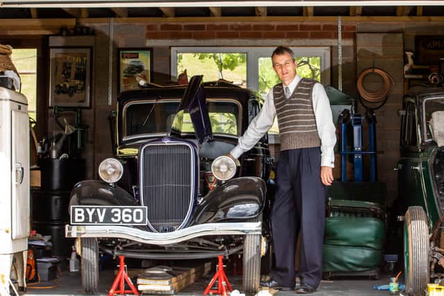 Neil Fletcher with his 1930s car.