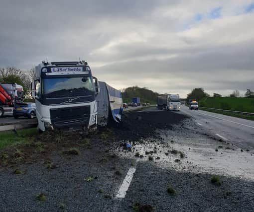 The scene of the crash on the M6 near Penrith in the Lake District