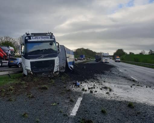 The scene of the crash on the M6 near Penrith in the Lake District