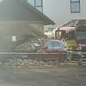 The scene of the crash off Garstang High Street on Saturday