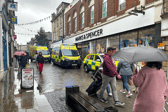 Emergency services responded to an incident near the Marks and Spencer store in Lancaster
