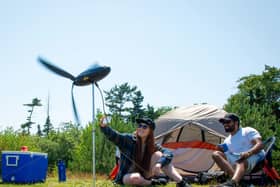 Shine's clever compact wind turbine can be taken camping with you - and used as a power bank