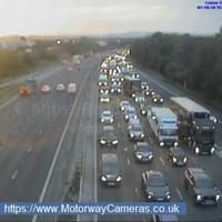 M6 northbound shut after lorry and van crash