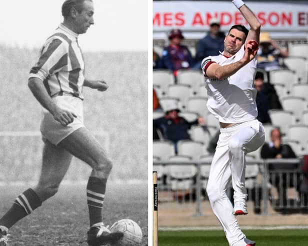 Sir Stanley Matthews, left, and Sir James Anderson