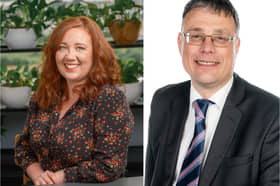 Lisa Marsh, associate director, partnerships at Peel Land Group, and Prof Steve Decent, Vice Chancellor at Lancaster University.