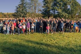 Whole group photo of all those completing the assault course