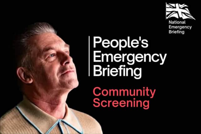 A free public screening of The People’s Emergency Briefing takes place in Lancaster on November 3.