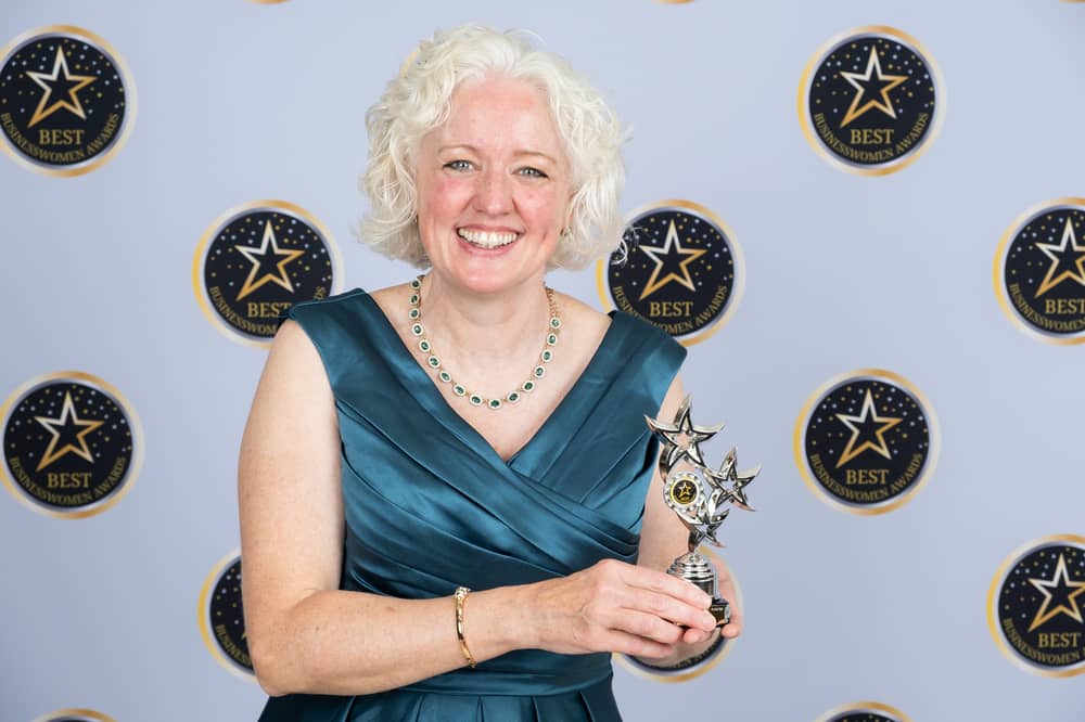 Lisa York receives a silver award at the Best Businesswoman Awards.