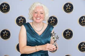 Lisa York receives a silver award at the Best Businesswoman Awards.