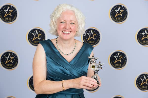 Lisa York receives a silver award at the Best Businesswoman Awards.
