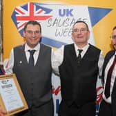 Mark & Sean receiving the Best British Beef Sausage award