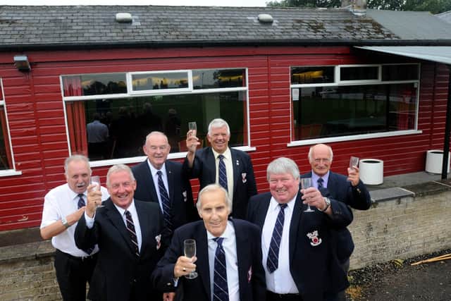 Members of the executive committee at Vale of Lune Rugby Club, president Nigel Armstrong, chairman Geoff Marsden, secretary Andrew Perry, treasurer Barry Parsonage, past president Dave Bennetts, vice president Norman Hailes and assistant secretary Stuart Hesketh. (commercial manager Alison Freedman missing) celebrate receiving £50,000 National Lottery funding, which will go to reroofing and refurbishing the front of the clubhouse at Powderhouse Lane.
