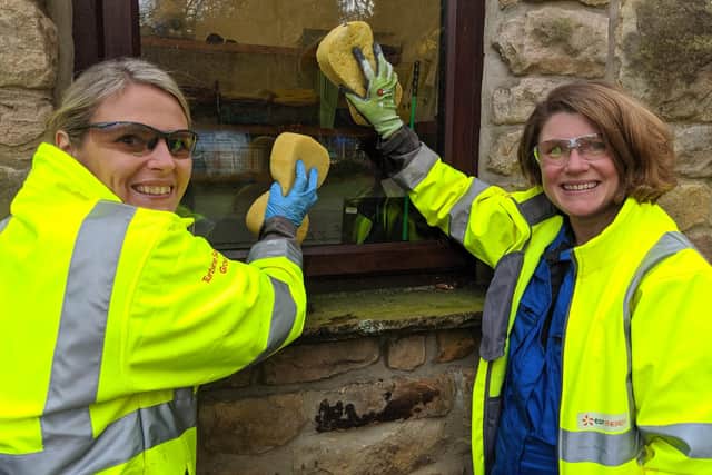 Window cleaning: Natalie Duffin and Ann Haines.