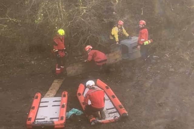 Lancaster Search and Rescue volunteers and RSPCA officers at the scene