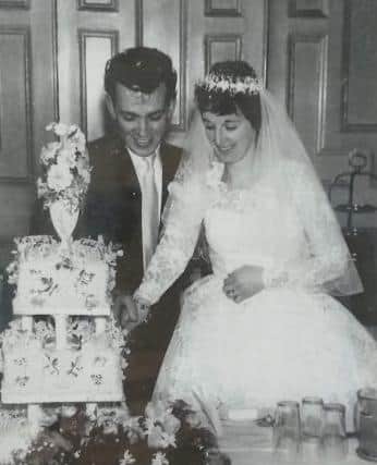 Maureen and Denis Thorpe on their wedding day.
