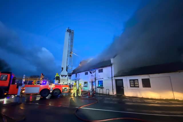 Plumes of thick black smoke filled the surrounding area as a result of the fire. (Credit: Lancashire Fire and Rescue Service)