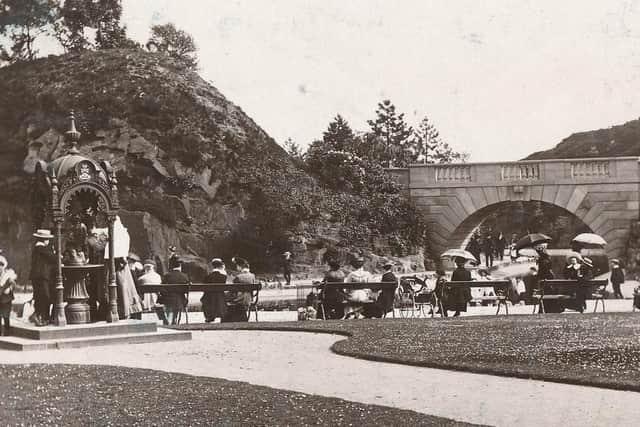 New bridge and fountain at Williamson Park, unknown date.