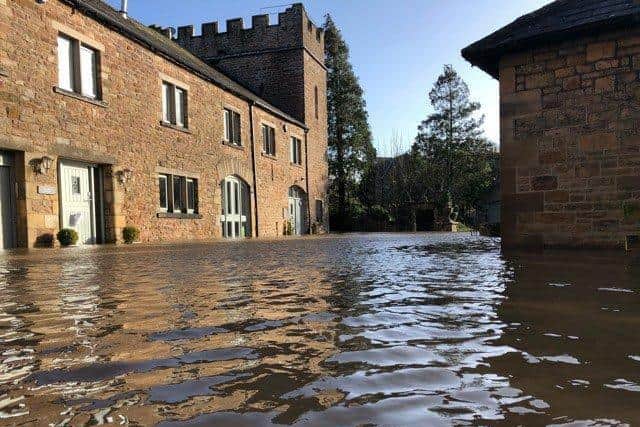 Properties flooded in Halton during Storm Ciara.