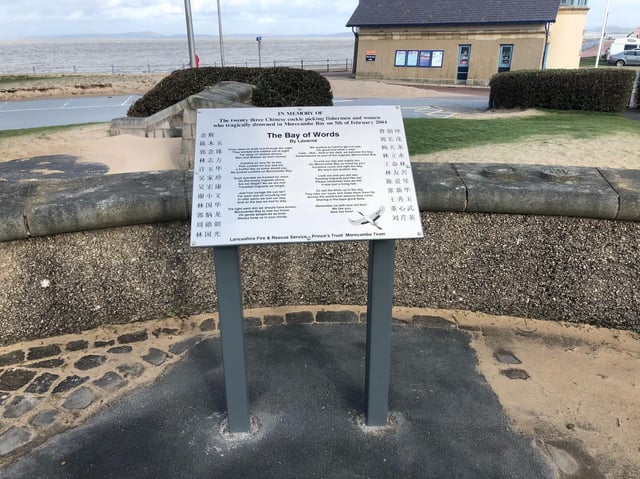 The new plaque near Morecambe Lifeboat Station