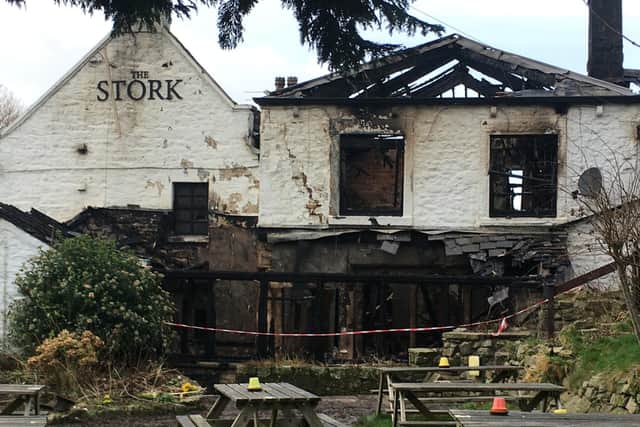 The Stork Inn, Conder Green, was ravaged by fire.