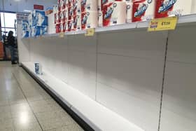 The toilet roll shelves in Home Bargains.