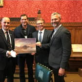 Former Northern Powerhouse Minister Jake Berry, David Harland from Eden Project, Morecambe and Lunesdale MP David Morris, and Si Bellamy, from Eden Project.