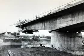 Penwortham bypass, pictured here being constructed, is causing delays for motorists