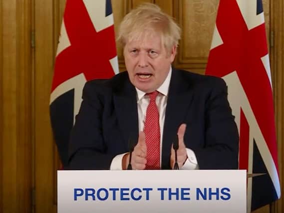 A screen-grab of Prime Minister Boris Johnson speaking at a media briefing in Downing Street, London, on coronavirus (Covid-19). PA Photo. (Picture: PA Video/PA Wire)