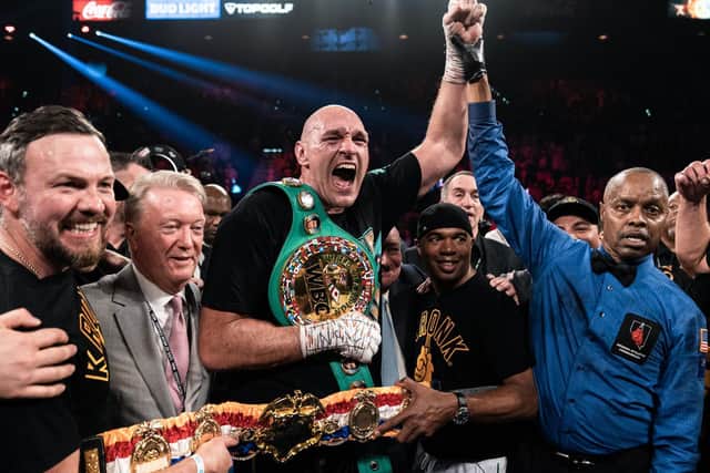 Tyson Fury is crowned world champion after his fight with Deontay Wilder.