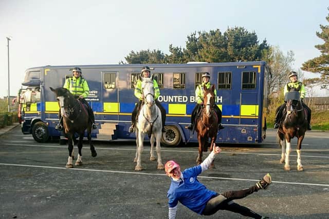 Steve Cody with the Lancashire Mounted Police.