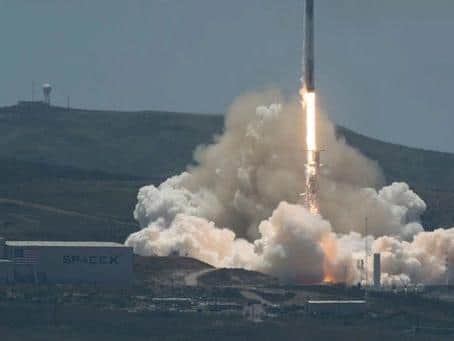 A Space X launch in California - Elon Musk's privately-funded space project aims to one day colonise Mars for mankind