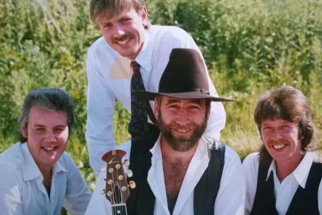 The Martin Smith country band. Martin Sith (centre), Norman Bell, Ronnie Butler, John Clark, the International Festival of Country Music Morecambe 1989.