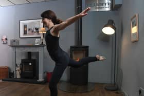 Suzanne Astley, photographed at Fuelmizas, Ribchester, is giving free yoga and dance classes via Facebook Live sessions (photo: Neil Cross)