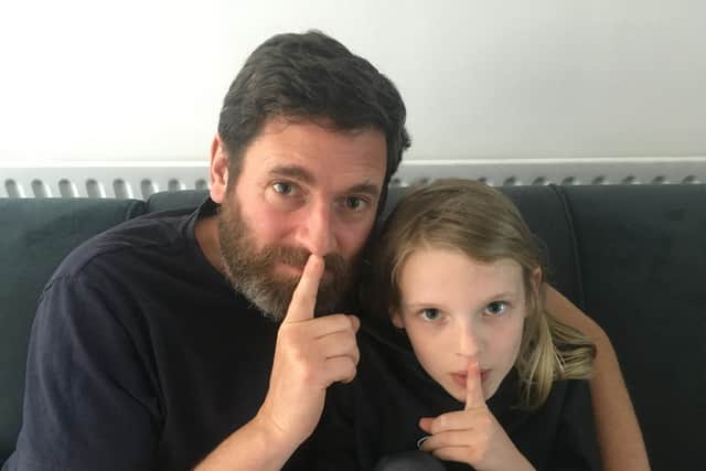 Ian and Bella Gittins during their sponsored silence to raise money for St John's Hospice.