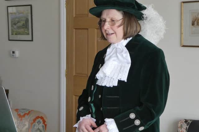 The new High Sheriff pictured at home at her swearing in ceremony