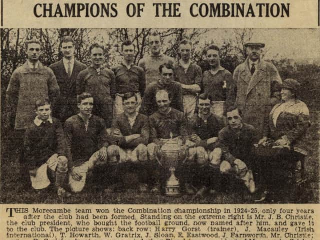 Morecambe's celebrate their 1924/25 title victory