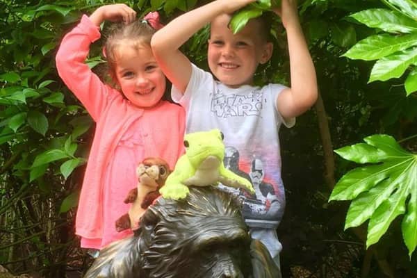 Evelyn Hargreaves and cousin Harris Smith pictured at Chester Zoo.
