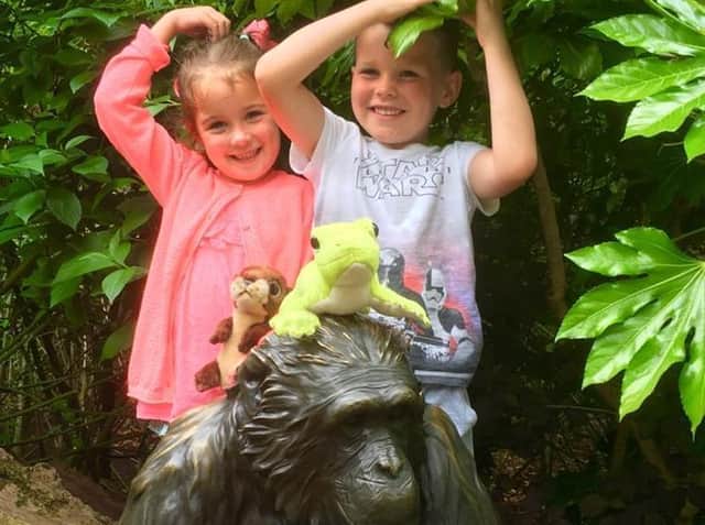 Evelyn Hargreaves and cousin Harris Smith pictured at Chester Zoo.