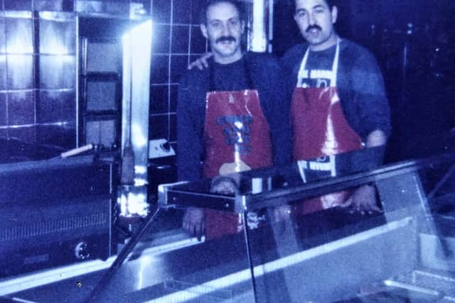 Mohsen, left, at Ali Baba's in the early 1980s.