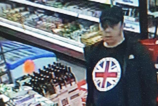 Andrew Harris (pictured) was last seen wearing a black t-shirt with a distinctive Union Jack image on the front. (Credit: Lancashire Police)
