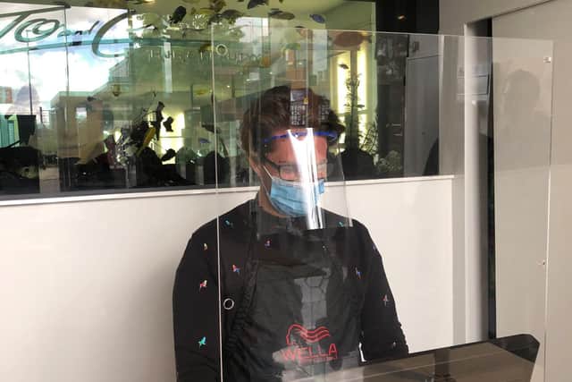 Reception areas at Jo & Cass salons will be protected by plastic screens, and staff will wear masks, visors and gloves.