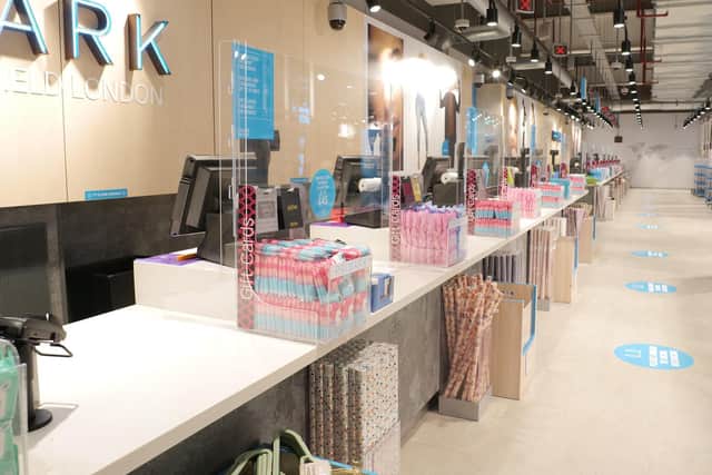 New images released today of Primark's  Westfield London store, showcasing the extensive health and safety measures in place across all Primark stores.