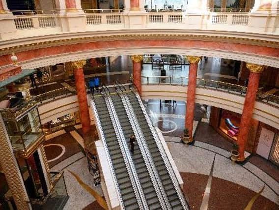 A deserted Trafford Centre before the restrictions were eased