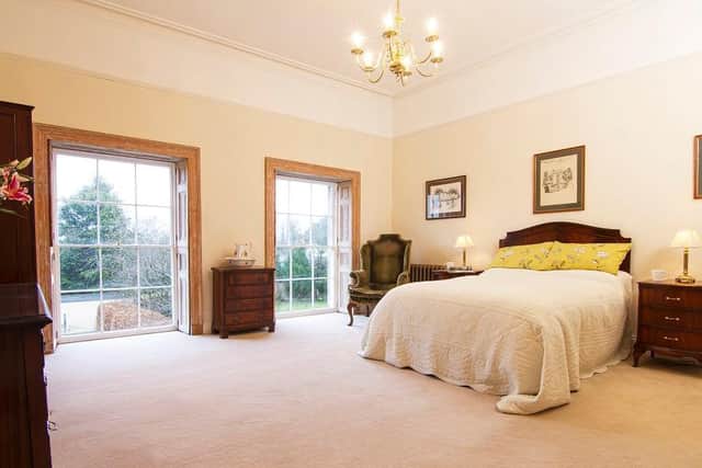 One of the bedrooms at Melling Hall.