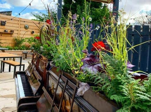 Pianos form part of the new look beer garden at The Royal Hotel.