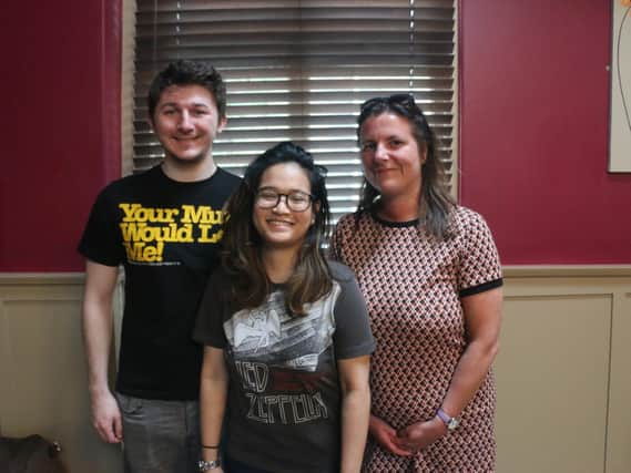 Kyle McKenzie, left, who is spearheading this project, with Julianna Loke and Lucy Reynolds from E2M.