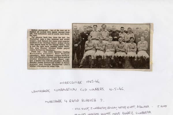 The Morecambe FC team of 1945/46