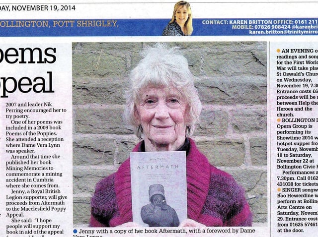 Jenny Martin has been featured in a newspaper talking about her book of poems.