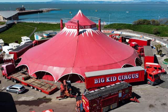 Big Kid Circus are currently stranded on Morecambe prom due to Covid-19 restrictions.